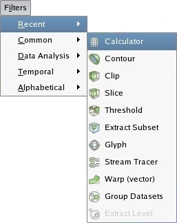 Recent Filters Menu